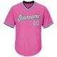 Custom Pink White-Light Blue Authentic Throwback Rib-Knit Baseball Jersey Shirt Custom Pink White-Light Blue Authentic Throwback Rib-Knit Baseball Jersey Shirt