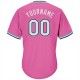 Custom Pink White-Light Blue Authentic Throwback Rib-Knit Baseball Jersey Shirt Custom Pink White-Light Blue Authentic Throwback Rib-Knit Baseball Jersey Shirt
