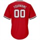 Custom Red White-Black Authentic Throwback Rib-Knit Baseball Jersey Shirt Custom Red White-Black Authentic Throwback Rib-Knit Baseball Jersey Shirt