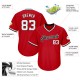 Custom Red White-Black Authentic Throwback Rib-Knit Baseball Jersey Shirt Custom Red White-Black Authentic Throwback Rib-Knit Baseball Jersey Shirt