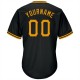 Custom Black Gold Authentic Throwback Rib-Knit Baseball Jersey Shirt