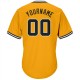 Custom Gold Black-White Authentic Throwback Rib-Knit Baseball Jersey Shirt Custom Gold Black-White Authentic Throwback Rib-Knit Baseball Jersey Shirt