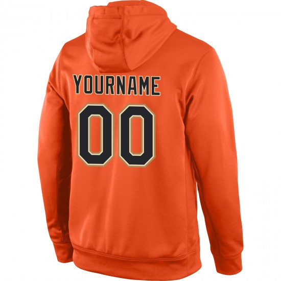 Custom Stitched Orange Black-Old Gold Sports Pullover Sweatshirt Hoodie Custom Stitched Orange Black-Old Gold Sports Pullover Sweatshirt Hoodie