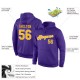 Custom Stitched Purple Gold-White Sports Pullover Sweatshirt Hoodie Custom Stitched Purple Gold-White Sports Pullover Sweatshirt Hoodie