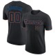 Custom Black Black-Powder Blue Performance T-Shirt Custom Black Black-Powder Blue Performance T-Shirt