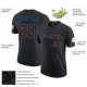 Custom Black Black-Powder Blue Performance T-Shirt Custom Black Black-Powder Blue Performance T-Shirt