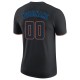 Custom Black Black-Powder Blue Performance T-Shirt Custom Black Black-Powder Blue Performance T-Shirt