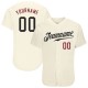 Custom Cream Black-Crimson Authentic Baseball Jersey Custom Cream Black-Crimson Authentic Baseball Jersey