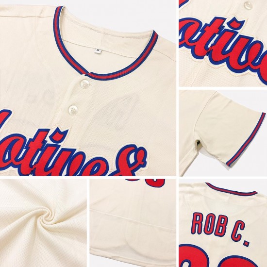 Custom Cream Black-Crimson Authentic Baseball Jersey Custom Cream Black-Crimson Authentic Baseball Jersey