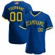 Custom Royal Gold-White Authentic American Flag Fashion Baseball Jersey