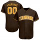 Custom Brown Gold-White Baseball Jersey Custom Brown Gold-White Baseball Jersey