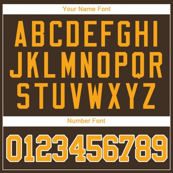 Custom Brown Gold-White Baseball Jersey Custom Brown Gold-White Baseball Jersey