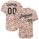 Custom Camo Black-Gray Authentic Baseball Jersey Custom Camo Black-Gray Authentic Baseball Jersey