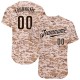 Custom Camo Brown-White Authentic Baseball Jersey Custom Camo Brown-White Authentic Baseball Jersey