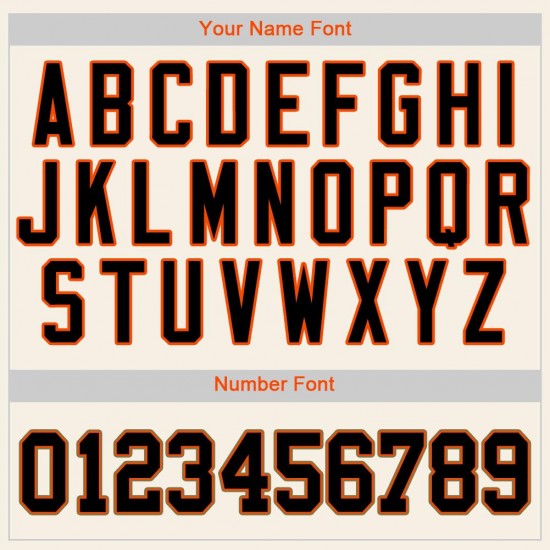Custom Cream Black-Orange Authentic Baseball Jersey