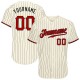 Custom Cream Black Strip Red-Black Authentic Baseball Jersey Custom Cream Black Strip Red-Black Authentic Baseball Jersey