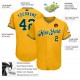 Custom Gold Green-White Authentic Baseball Jersey Custom Gold Green-White Authentic Baseball Jersey