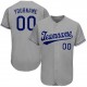 Custom Gray Royal-White Authentic Baseball Jersey Custom Gray Royal-White Authentic Baseball Jersey
