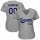 Custom Gray Royal-White Authentic Baseball Jersey Custom Gray Royal-White Authentic Baseball Jersey