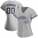 Custom Gray Navy-White Authentic Baseball Jersey Custom Gray Navy-White Authentic Baseball Jersey