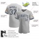 Custom Gray Navy-White Authentic Baseball Jersey Custom Gray Navy-White Authentic Baseball Jersey