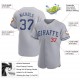 Custom Gray Royal-Red Authentic Baseball Jersey Custom Gray Royal-Red Authentic Baseball Jersey