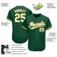 Custom Kelly Green White-Gold Authentic Baseball Jersey Custom Kelly Green White-Gold Authentic Baseball Jersey