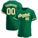 Custom Kelly Green White-Gold Authentic Baseball Jersey Custom Kelly Green White-Gold Authentic Baseball Jersey