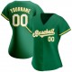 Custom Kelly Green White-Gold Authentic Baseball Jersey Custom Kelly Green White-Gold Authentic Baseball Jersey