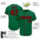 Custom Kelly Green Red-Black Authentic Baseball Jersey Custom Kelly Green Red-Black Authentic Baseball Jersey