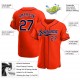 Custom Orange Navy-White Authentic Baseball Jersey Custom Orange Navy-White Authentic Baseball Jersey