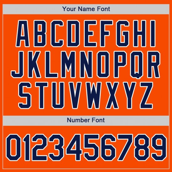 Custom Orange Navy-White Authentic Baseball Jersey Custom Orange Navy-White Authentic Baseball Jersey