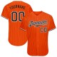 Custom Orange Black Strip Black-White Authentic Baseball Jersey Custom Orange Black Strip Black-White Authentic Baseball Jersey