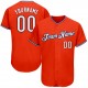 Custom Orange White-Navy Authentic Baseball Jersey Custom Orange White-Navy Authentic Baseball Jersey