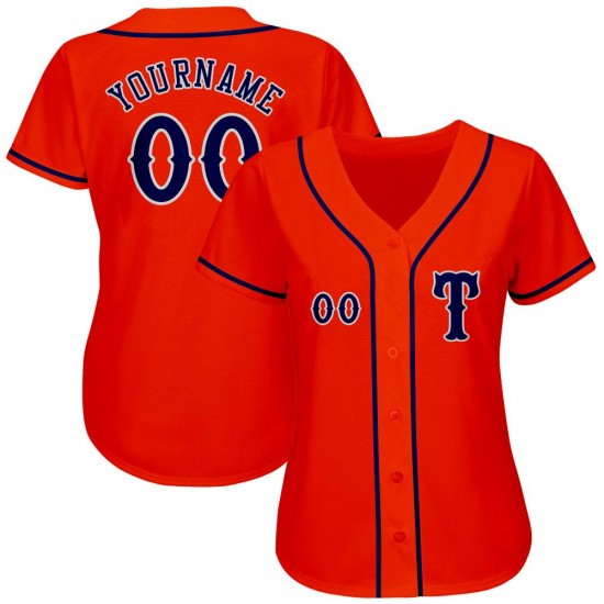 Custom Orange Navy-Gray Authentic Baseball Jersey Custom Orange Navy-Gray Authentic Baseball Jersey