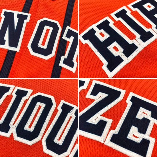 Custom Orange Black-Cream Authentic Baseball Jersey Custom Orange Black-Cream Authentic Baseball Jersey