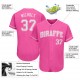 Custom Pink White Authentic Baseball Jersey Custom Pink White Authentic Baseball Jersey