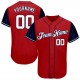 Custom Red White-Navy Authentic Baseball Jersey Custom Red White-Navy Authentic Baseball Jersey