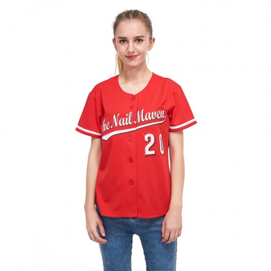 Custom Red White-Black Baseball Jersey Custom Red White-Black Baseball Jersey