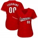 Custom Red White-Black Baseball Jersey Custom Red White-Black Baseball Jersey