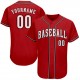 Custom Red White-Black Authentic Baseball Jersey Custom Red White-Black Authentic Baseball Jersey