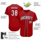 Custom Red White-Black Authentic Baseball Jersey Custom Red White-Black Authentic Baseball Jersey