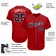 Custom Red Navy-White Authentic Baseball Jersey Custom Red Navy-White Authentic Baseball Jersey