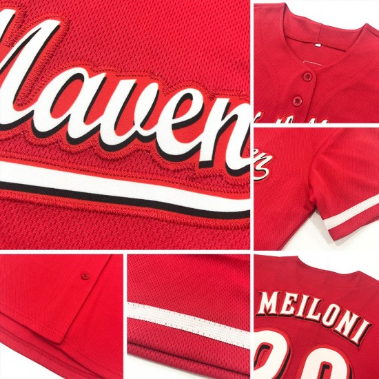 Custom Red Navy-White Authentic Baseball Jersey Custom Red Navy-White Authentic Baseball Jersey