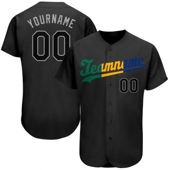 Custom Black Black-Royal Authentic Baseball Jersey Custom Black Black-Royal Authentic Baseball Jersey