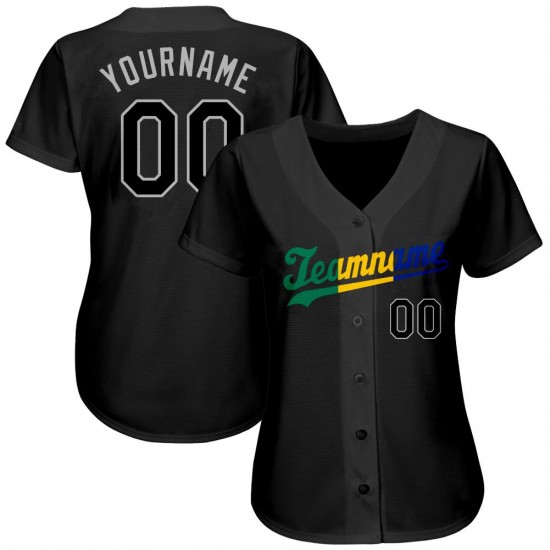 Custom Black Black-Royal Authentic Baseball Jersey Custom Black Black-Royal Authentic Baseball Jersey