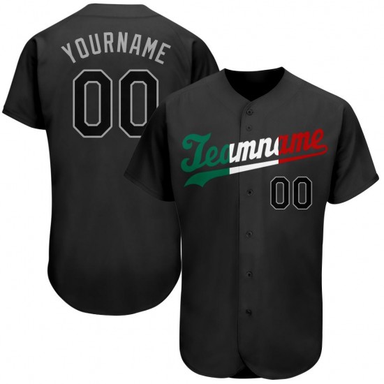 Custom Black Black-Kelly Green Authentic Baseball Jersey Custom Black Black-Kelly Green Authentic Baseball Jersey