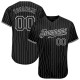 Custom Black White Strip Black-White Authentic Baseball Jersey Custom Black White Strip Black-White Authentic Baseball Jersey