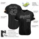 Custom Black White Strip Black-White Authentic Baseball Jersey Custom Black White Strip Black-White Authentic Baseball Jersey