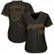 Custom Black Old Gold Strip Black Authentic Baseball Jersey Custom Black Old Gold Strip Black Authentic Baseball Jersey